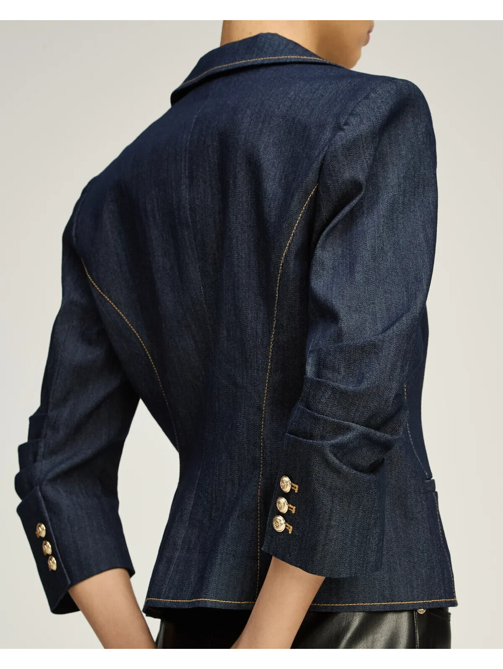NEW, Cinq A Sept Petit Khloe Denim Blazer in Indigo Sz 10 #SJ2563